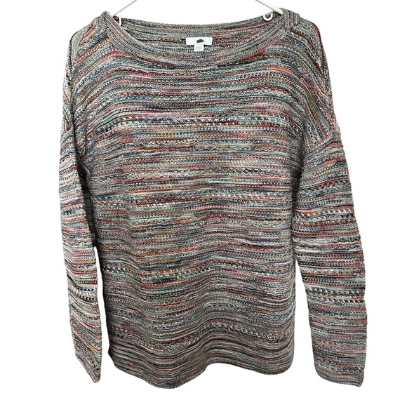 J. Jill Sweater Rainbow Striped Knit Pullover Women's Size XS Winter Multicolor - Picture 1 of 7